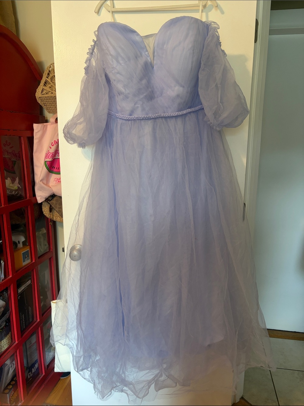 Lilac Puff Sleeve Tulle Dress